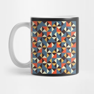 Vintage Geometric Tile Blue Orange Yellow Mug